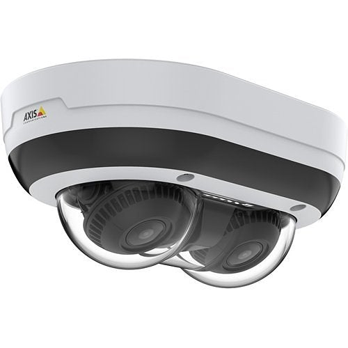 AXIS P3715-PLVE P37 Series 2x2MP Outdoor Vandal Resistant Panoramic 360° Fixed Dome IR WDR IP Camera, 3-6mm Varifocal Lens, White