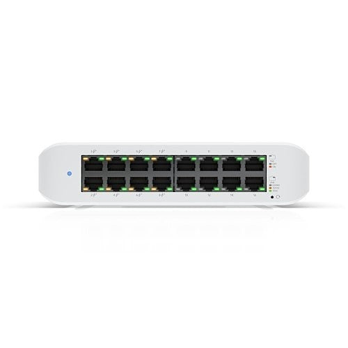 Ubiquiti USW-LITE-16-POE 16-Port Lite 8 PoE Layer 2 Switch, White