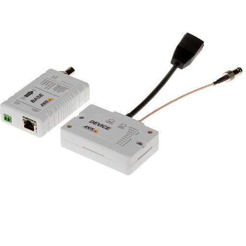 AXIS T8645 T864 Series PoE+ Over Coax Compact 1-Channel Migration to IP Kit, Includes 2 Adapters, White