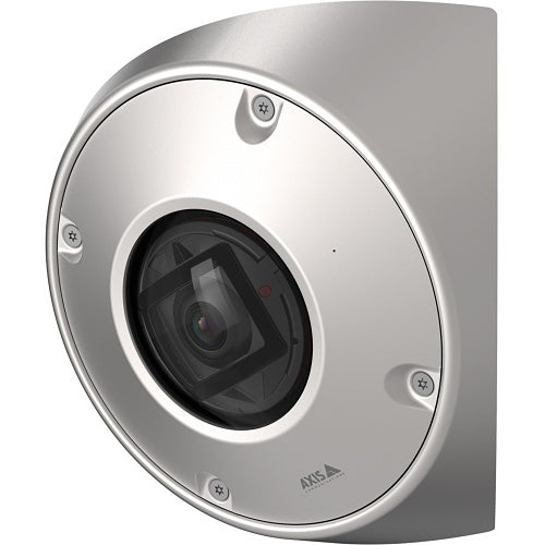 AXIS Q9216-SLV 4MP Corner Mounted Impact-Resistant Fixed Dome IR WDR IP Camera, 2.4mm Lens, Stainless Steel