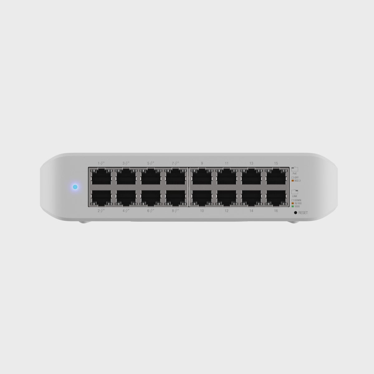 Ubiquiti USW-LITE-16-POE 16-Port Lite 8 PoE Layer 2 Switch, White