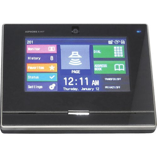 Aiphone IX-MV7-B IP SIP Compatible IP Video Master Station 7" Touchscreen and Hands-Free, Includes Desk Stand, Black