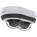 AXIS P3715-PLVE P37 Series 2x2MP Outdoor Vandal Resistant Panoramic 360° Fixed Dome IR WDR IP Camera, 3-6mm Varifocal Lens, White