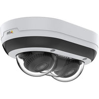 AXIS P3715-PLVE P37 Series 2x2MP Outdoor Vandal Resistant Panoramic 360° Fixed Dome IR WDR IP Camera, 3-6mm Varifocal Lens, White
