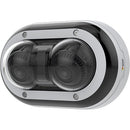 AXIS P3715-PLVE P37 Series 2x2MP Outdoor Vandal Resistant Panoramic 360° Fixed Dome IR WDR IP Camera, 3-6mm Varifocal Lens, White