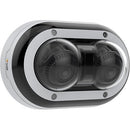 AXIS P3715-PLVE P37 Series 2x2MP Outdoor Vandal Resistant Panoramic 360° Fixed Dome IR WDR IP Camera, 3-6mm Varifocal Lens, White