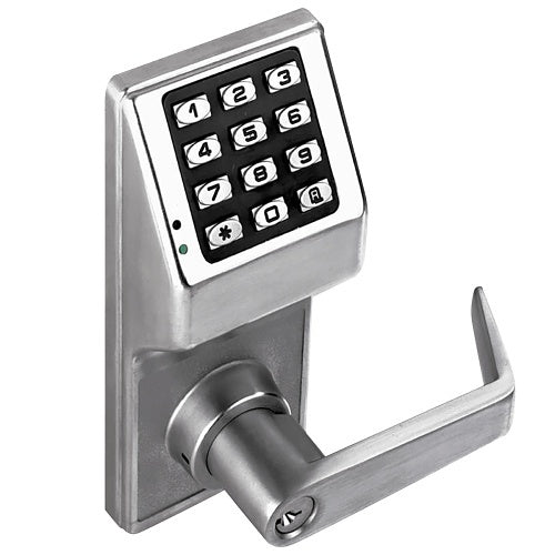 Alarm Lock DL2700WP US26D Weatherproof Keypad Programmable Push Button Lock 100 Combination, Satin Chrome