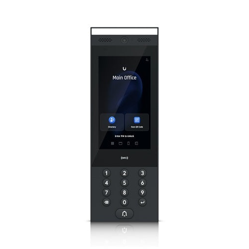 Ubiquiti UA-INTERCOM Smart IP Video Intercom with 7" Touchscreen, Integrated Camera, NFC, and Two-Way Audio for Secure Access Control