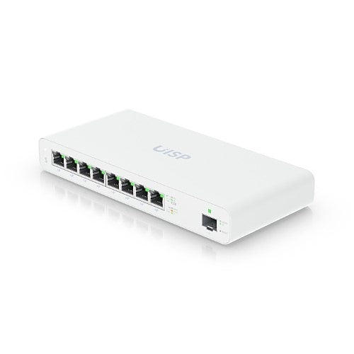 Ubiquiti UISP-S 8-Port UISP Switch, Layer 2, Gigabit PoE, White