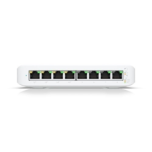 Ubiquiti USW-LITE-8-POE 8-Port Lite 8 PoE Layer 2 Switch, White